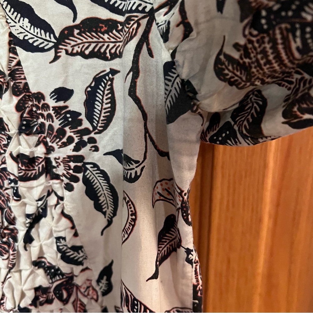 House of Harlow 1960 Ozzie Ivory Floral Print Puff Sleeve Mini Dress Size Medium - Picture 13 of 15